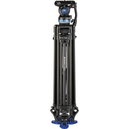 Benro A673TMBS8PRO - zestaw, statyw aluminiowy, 3-sekcyjny, 72-160cm, głowica video, udźwig 8kg_Statyw po złożęniu_2